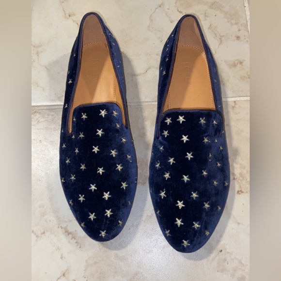 J. Crew Blue Velvet Loafers - Picture 3 of 6